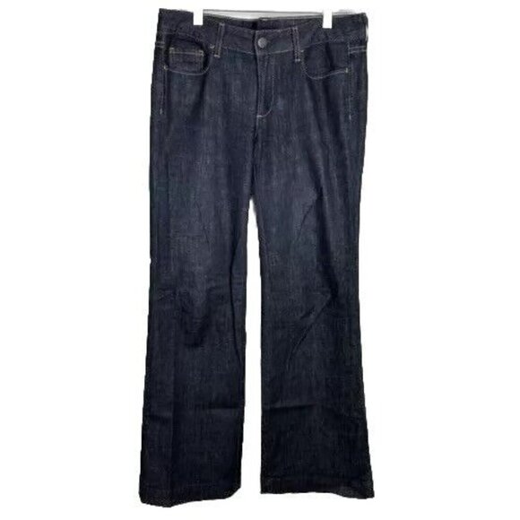 J. Crew Stretch Jeans Womens 4 Wide Leg Dark Wash Y2K  Casual Trouser Baggy - Picture 1 of 12